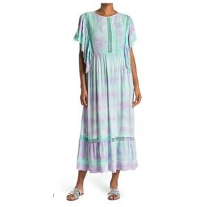 RAGA Sweet Tooth Tie Dye Eyelet Midi Dress NWT